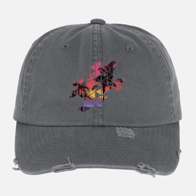 coucher du soleil plage Casquette vintage effet usé Flexfit