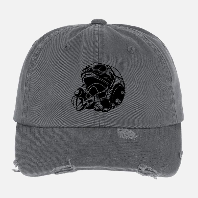 Pilot Helmet / Pilot Helmet 01_black Flexfit Vintage Destroyed Cap