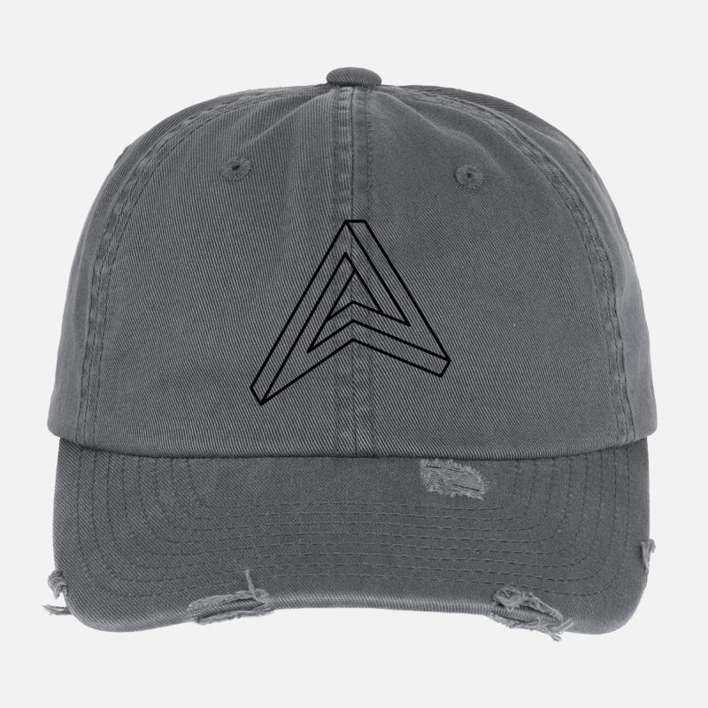 impossible figure Escher triangle geometry hipster Flexfit Vintage Destroyed Cap
