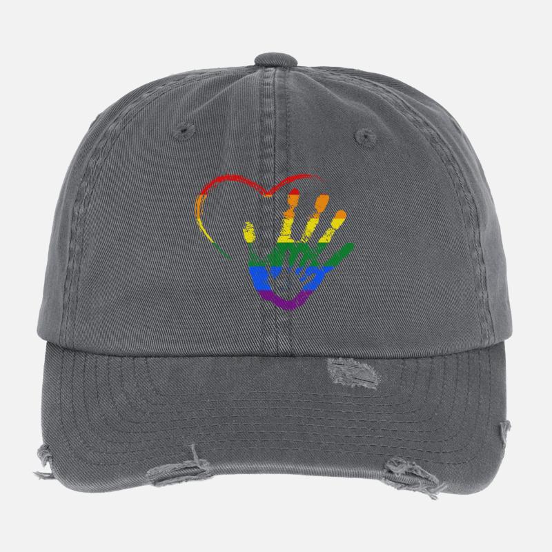 RAINBOW MAIN DANS LA MAIN Casquette vintage effet usé Flexfit