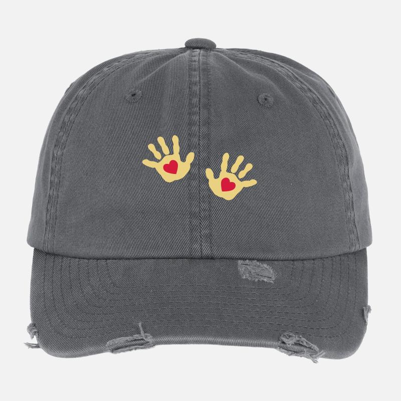 Bébé mains - cœur Casquette vintage effet usé Flexfit