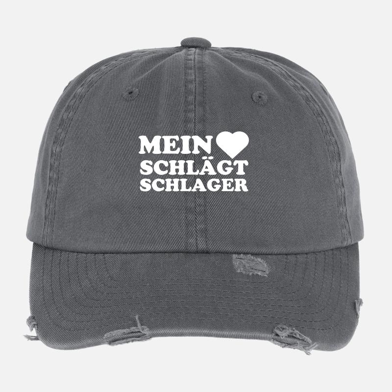 Snapback Cap - Flexfit Vintage Destroyed Cap - Dunkelgrau