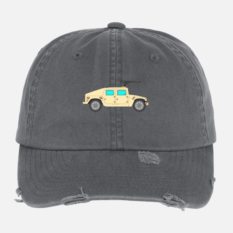 véhicule militaire Casquette vintage effet usé Flexfit