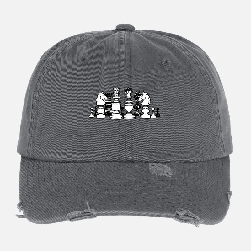 échecs Casquette vintage effet usé Flexfit