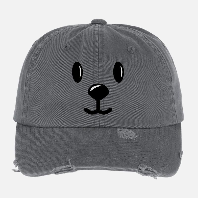 teddy bär bärchen face Flexfit Vintage Destroyed Cap