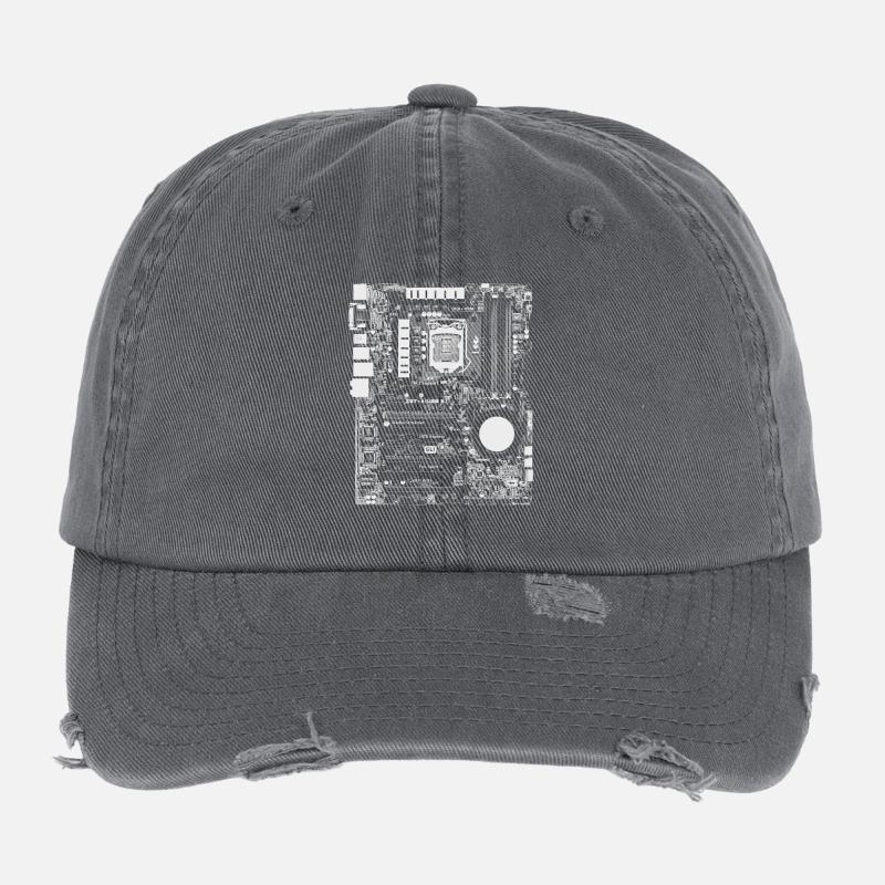 Mainboard - Nerd & Geek Hardware Flexfit Vintage Destroyed Cap