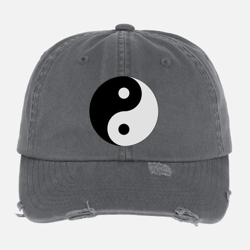 Yin et yang (couleur personnalisable!) Casquette vintage effet usé Flexfit