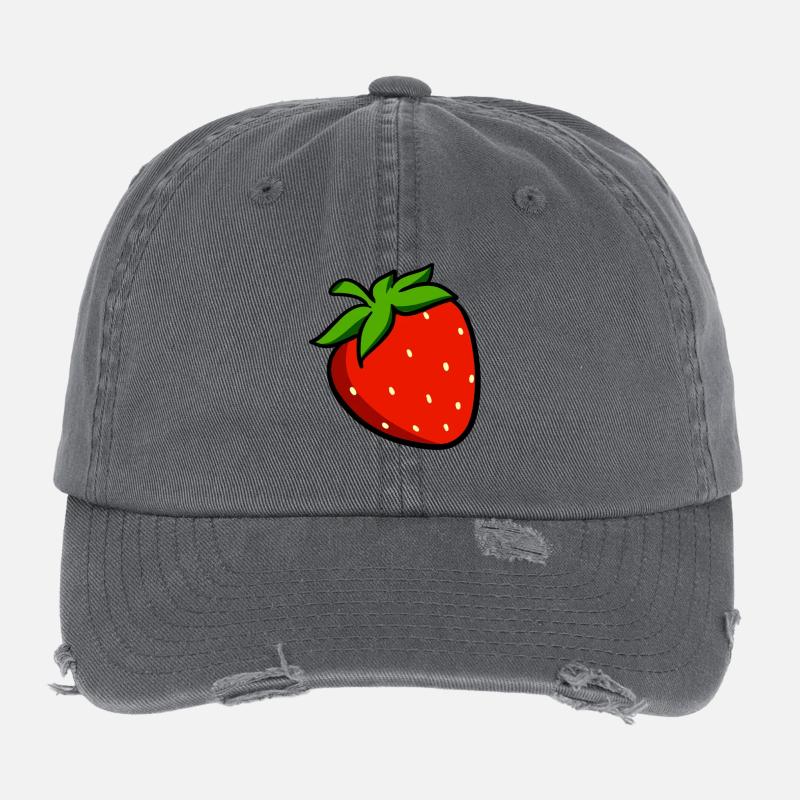fraises Casquette vintage effet usé Flexfit