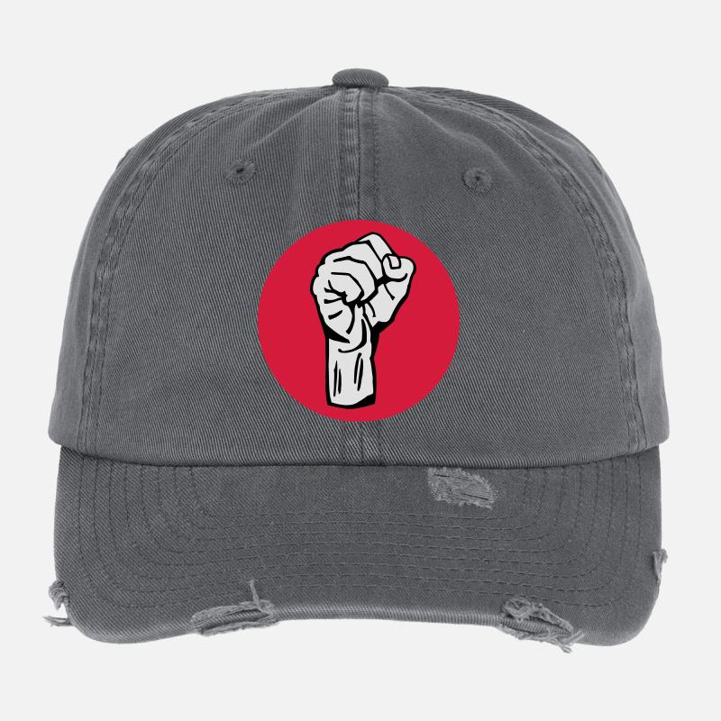 Poing - Protestation - Démocratie Casquette vintage effet usé Flexfit