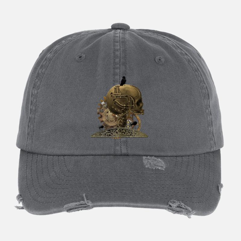 Super schrecklichen technischen Schädel Flexfit Vintage Destroyed Cap