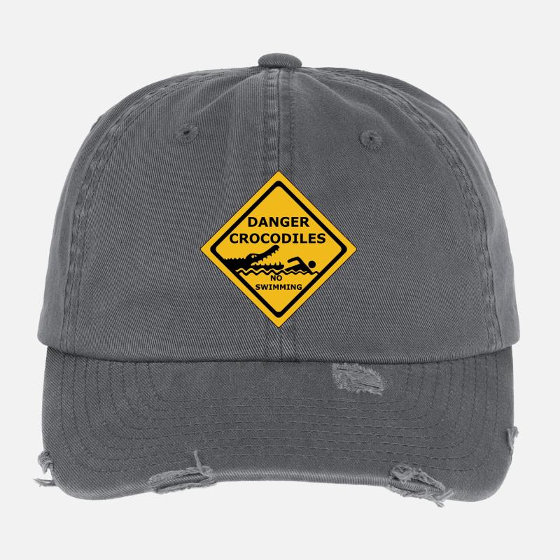 danger crocodiles Casquette vintage effet usé Flexfit