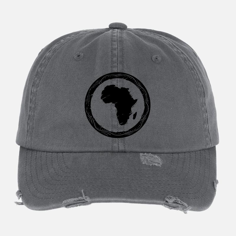 africa map Flexfit Vintage Destroyed Cap