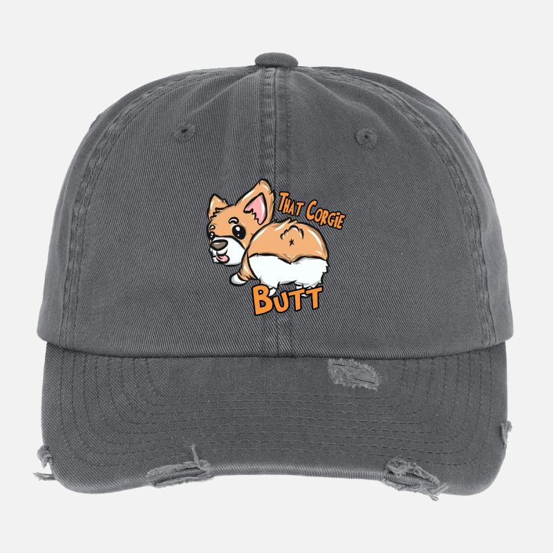 Hund - Flexfit Vintage Destroyed Cap - Dunkelgrau