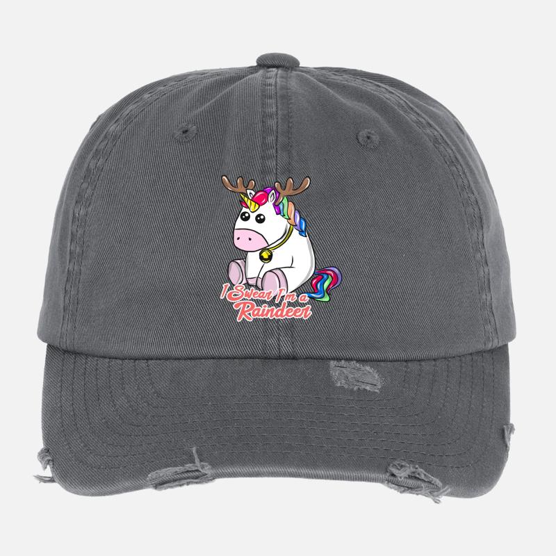 Weihnachten Einhorn Flexfit Vintage Destroyed Cap
