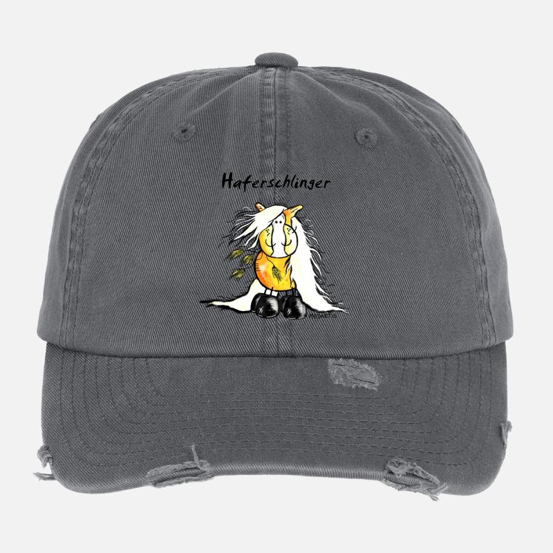 Haferschlinger - Haflinger - Hafi - Pferd Flexfit Vintage Destroyed Cap