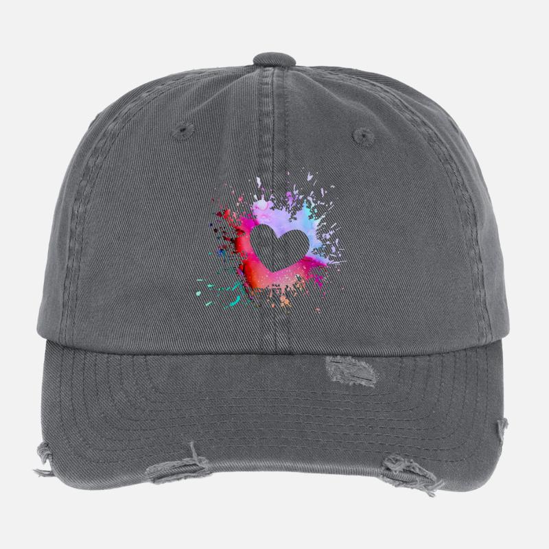 Des éclaboussures de couleur colorées Casquette vintage effet usé Flexfit