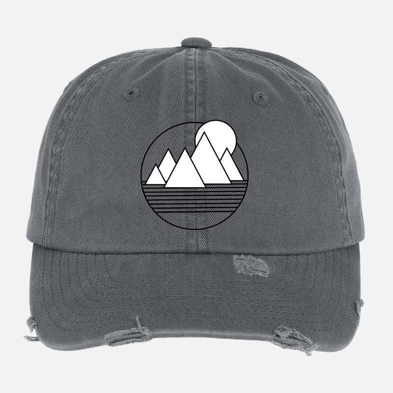 Paysage désertique minimaliste Casquette vintage effet usé Flexfit