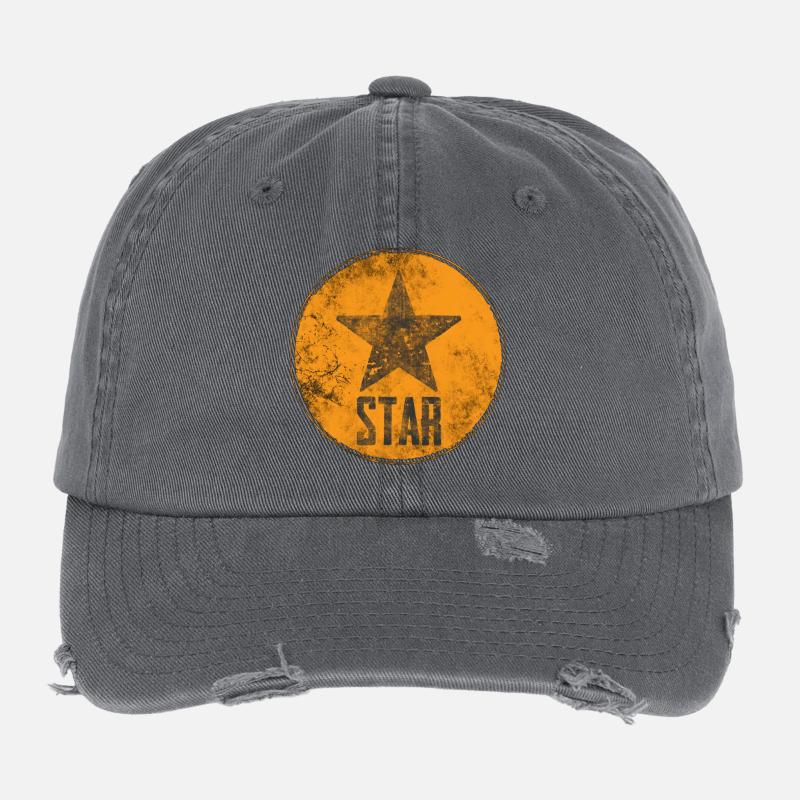 Rustikaler Stern mit „STAR“-Motiv Flexfit Vintage Destroyed Cap