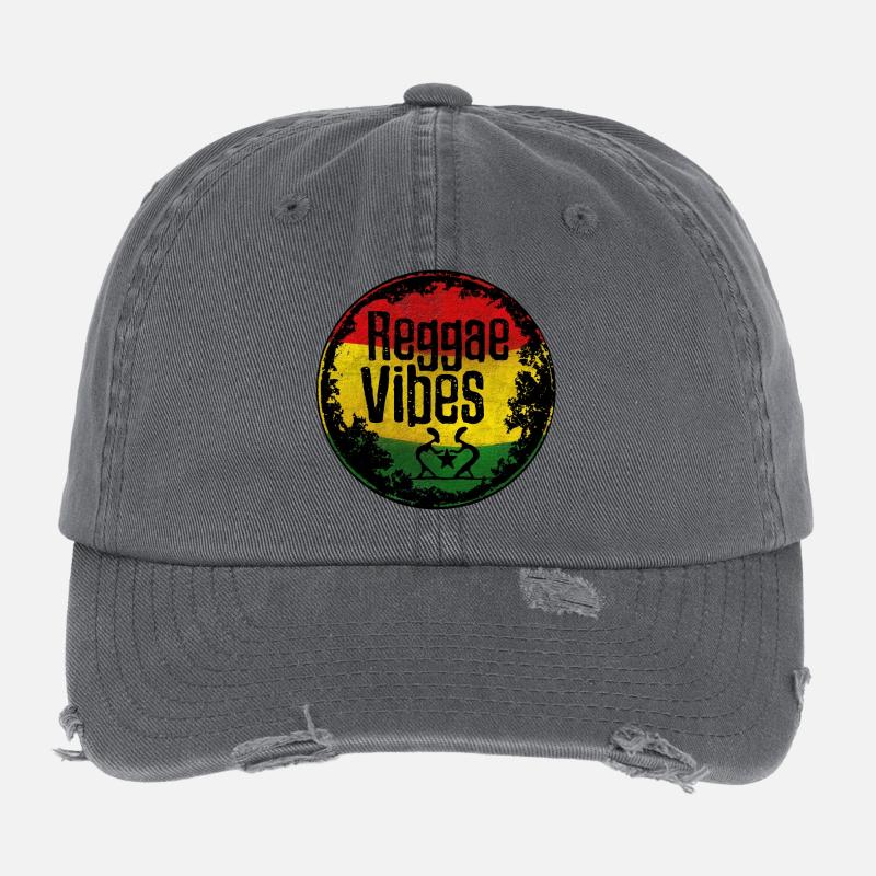 Reggae Vibes Rasta Design Casquette vintage effet usé Flexfit