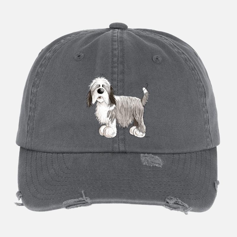 Der Bearded Collie - Flexfit Vintage Destroyed Cap - Dunkelgrau