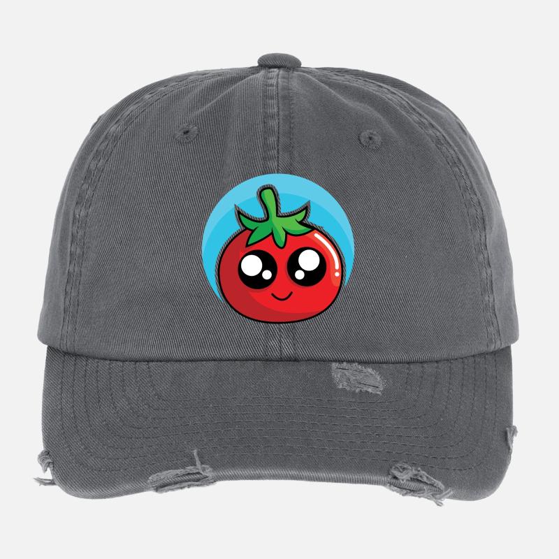 Funny tomato design Flexfit Vintage Destroyed Cap