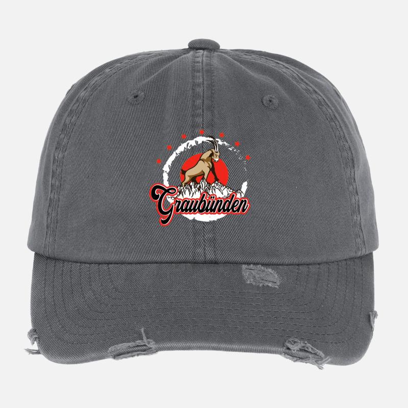 Graubünden Steinbock Flexfit Vintage Destroyed Cap