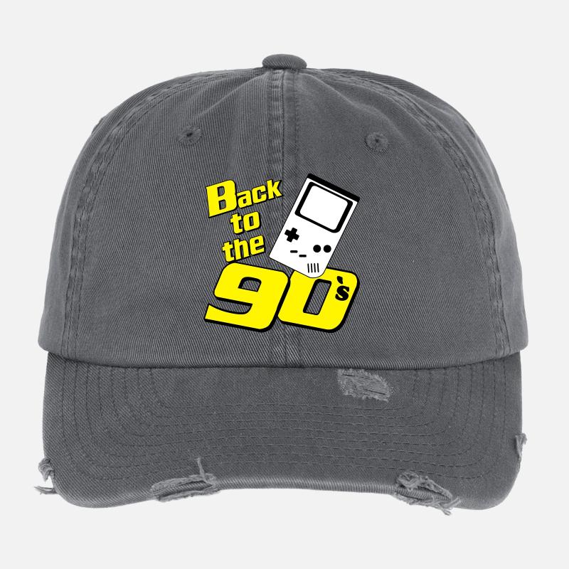 90s Party , Theme Party , 90s Retro Game (25) Flexfit Vintage Destroyed Cap