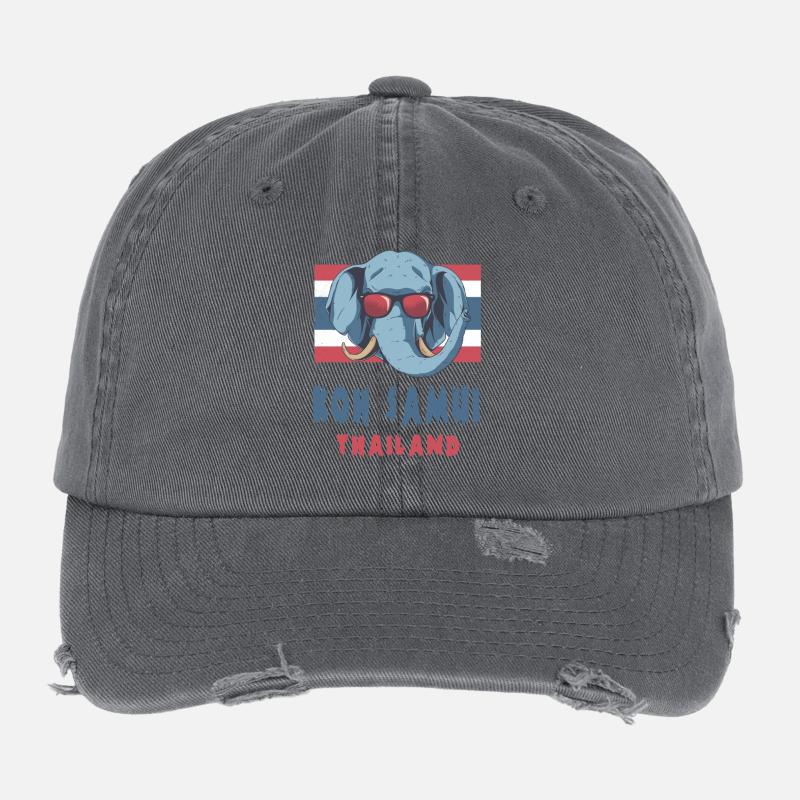 Koh Samui Thailand design Flexfit Vintage Destroyed Cap