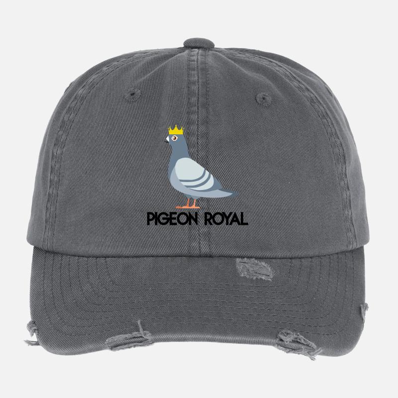 Königliche Taube (schwarzer Tippfehler) - Flexfit Vintage Destroyed Cap - Dunkelgrau