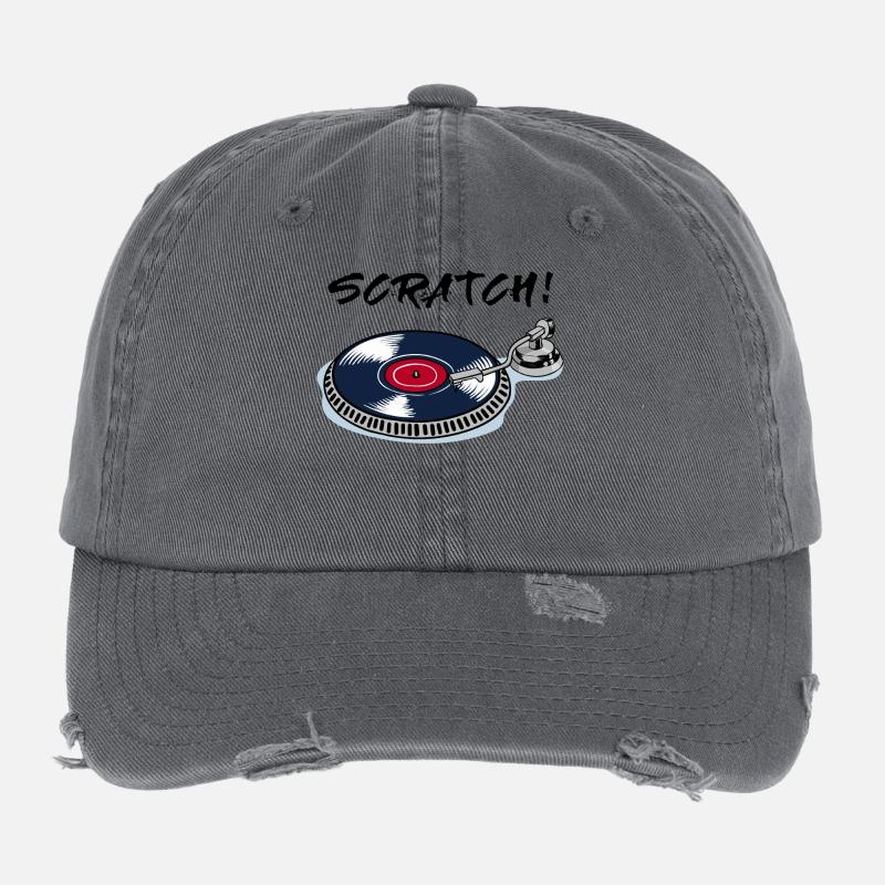 Platine vinyle Scratch beatbox vinyle Casquette vintage effet usé Flexfit