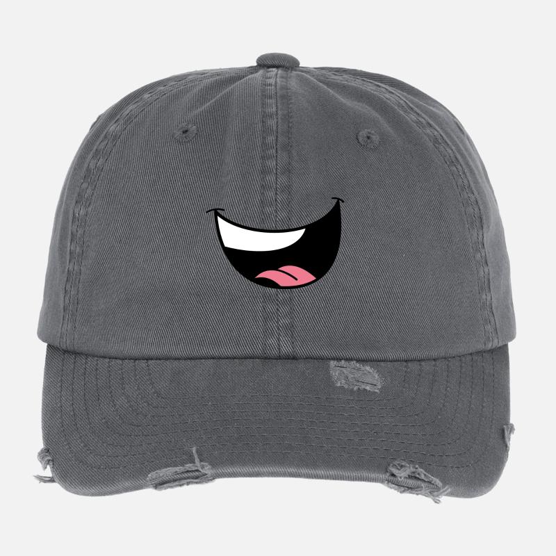 Minimalist Lips & Eye Black Flexfit Vintage Destroyed Cap