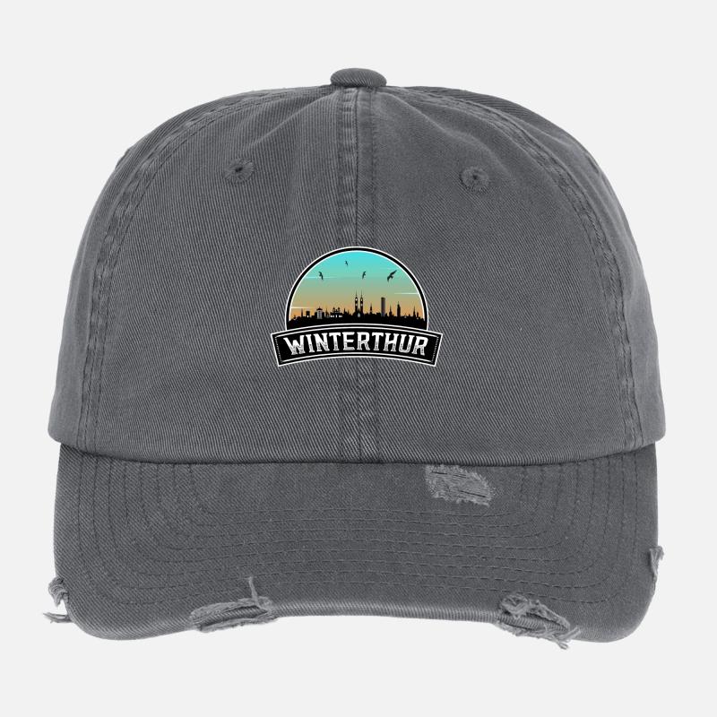 Winterthur Schweiz Skyline Schweizer Souvenir Flexfit Vintage Destroyed Cap