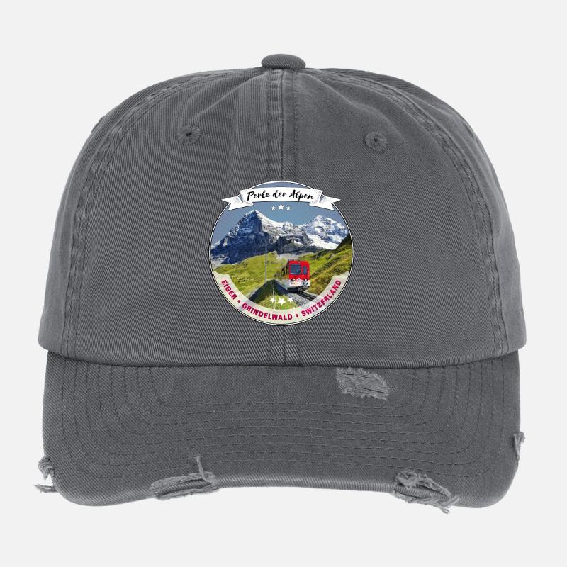 Eiger, Perle der Alpen Flexfit Vintage Destroyed Cap
