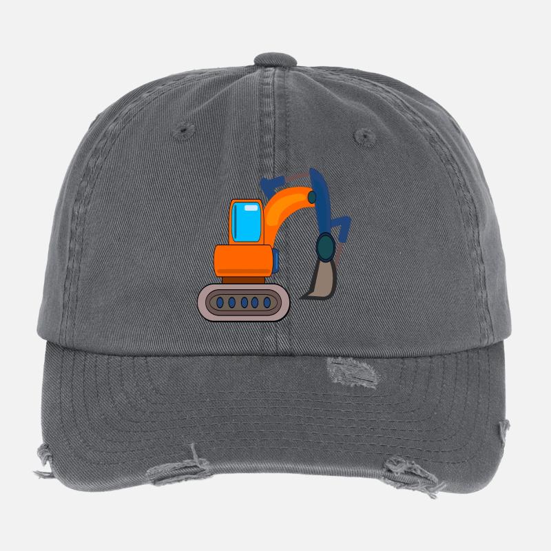 BAUSTELLE BAGGER KINDER BAGGERN Flexfit Vintage Destroyed Cap