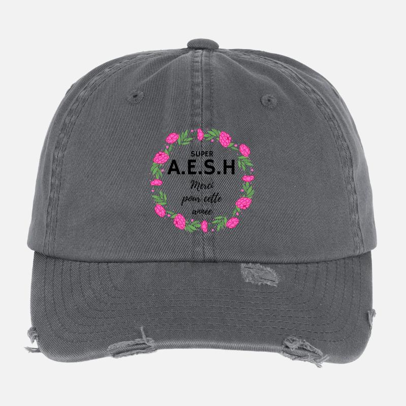 super AESH A.E.S.H. Merci pour cette année fleurs Casquette vintage effet usé Flexfit