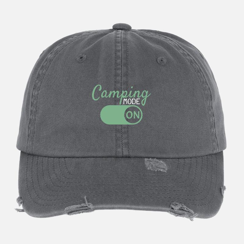 Camping Mode On Flexfit Vintage Destroyed Cap