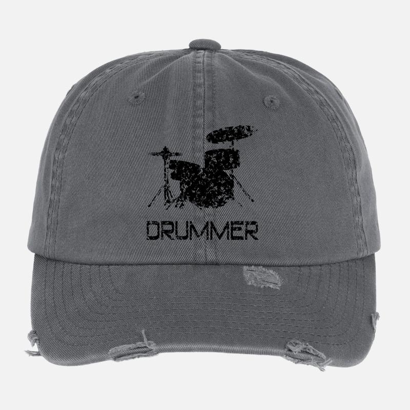 Drummer Schlagzeug Flexfit Vintage Destroyed Cap