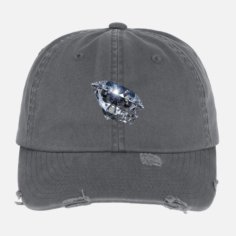 Brillant - Casquette vintage effet usé Flexfit - charbon