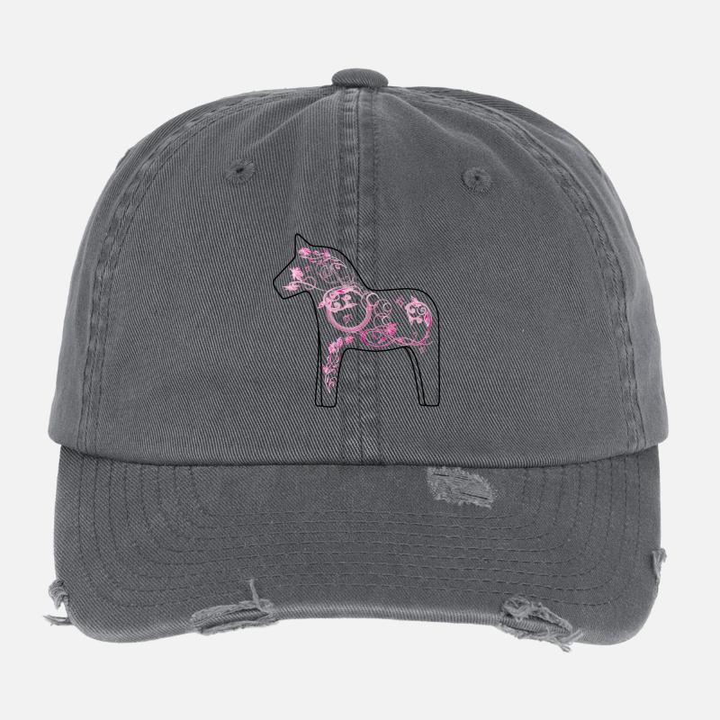 Dala Pferd Pink Flexfit Vintage Destroyed Cap