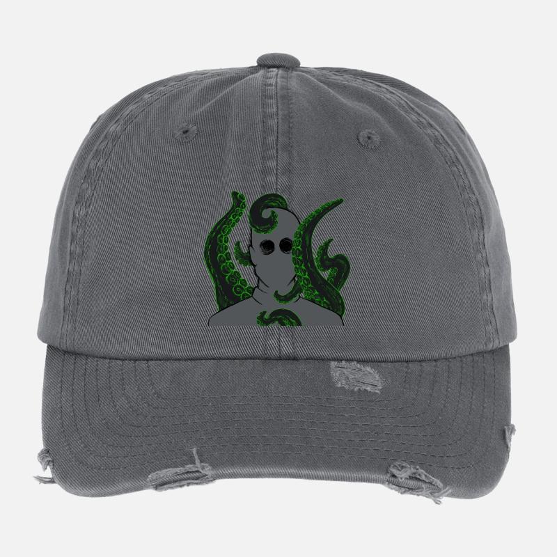 Tentacule néon Portrait Casquette vintage effet usé Flexfit