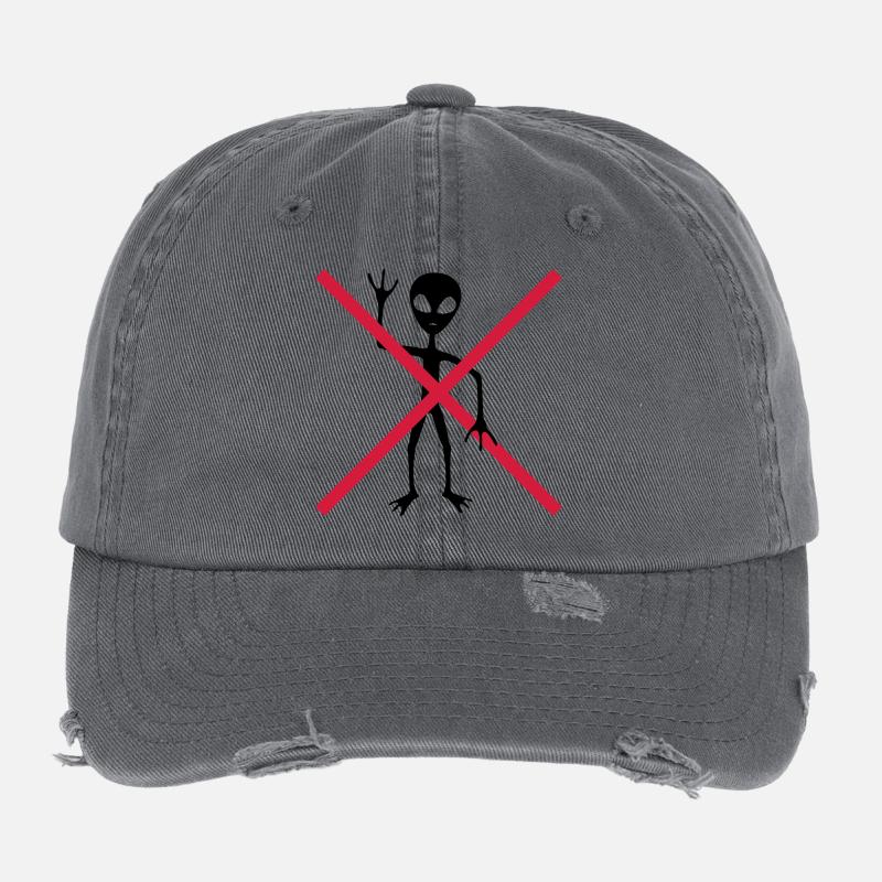 Bouclier interdit aux visiteurs extraterrestres Casquette vintage effet usé Flexfit
