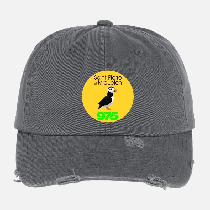 Saint-Pierre and Miquelon Flexfit Vintage Destroyed Cap