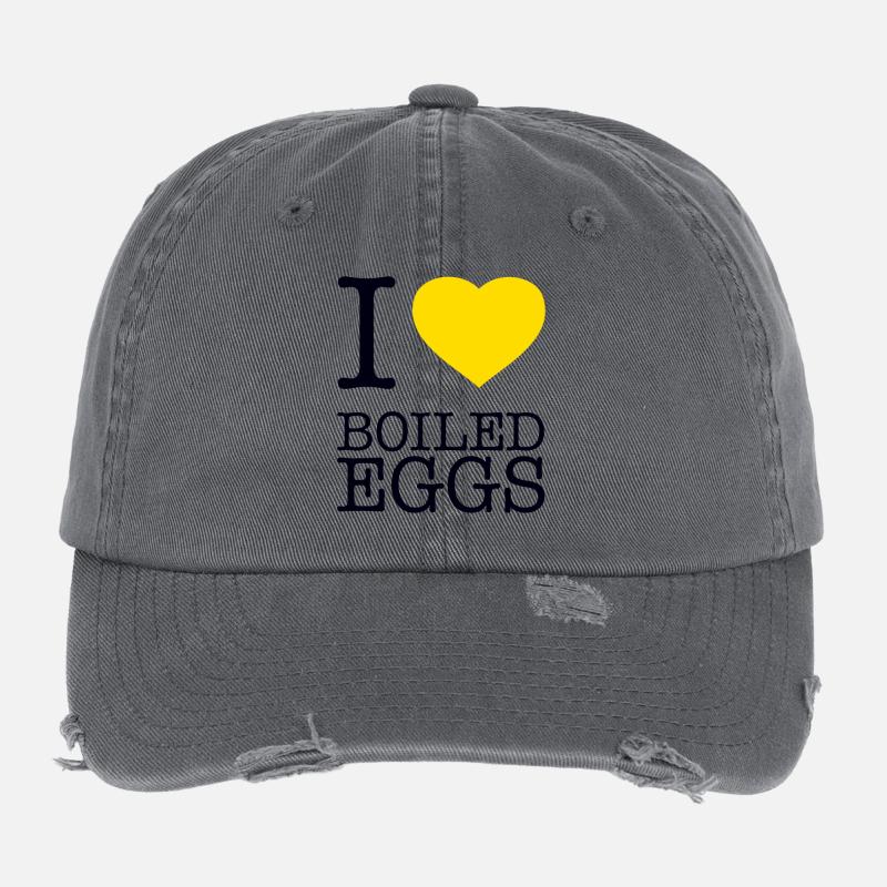 I LOVE BOILED EGGS Eier Flexfit Vintage Destroyed Cap