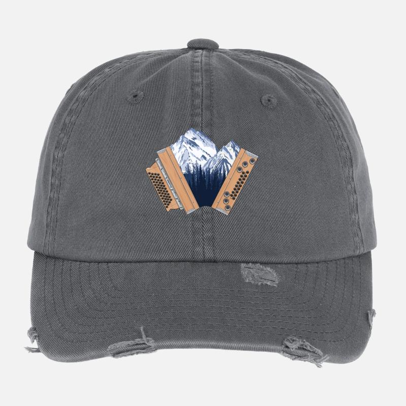Steirische Harmonika Heimat Gebirge  | ZiachON! Flexfit Vintage Destroyed Cap