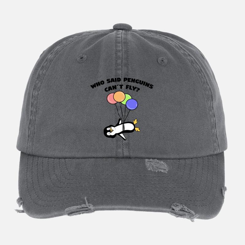 Ballon Animal Pingouin Cool Déclaration Oiseau Casquette vintage effet usé Flexfit