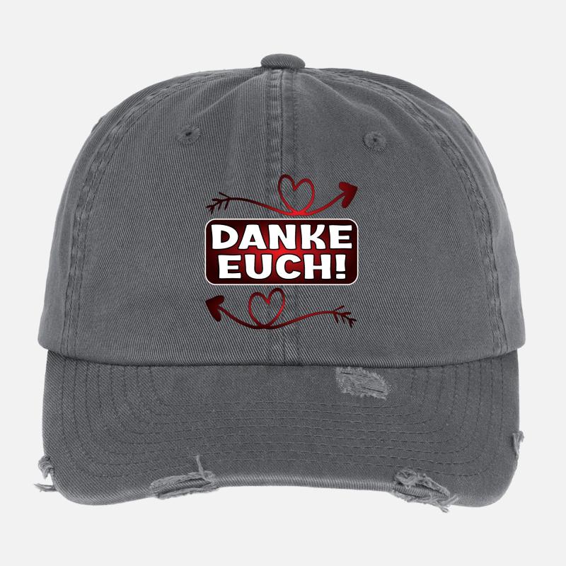 Dankeschön Geschenke - DANKE EUCH SPRÜCHE Flexfit Vintage Destroyed Cap