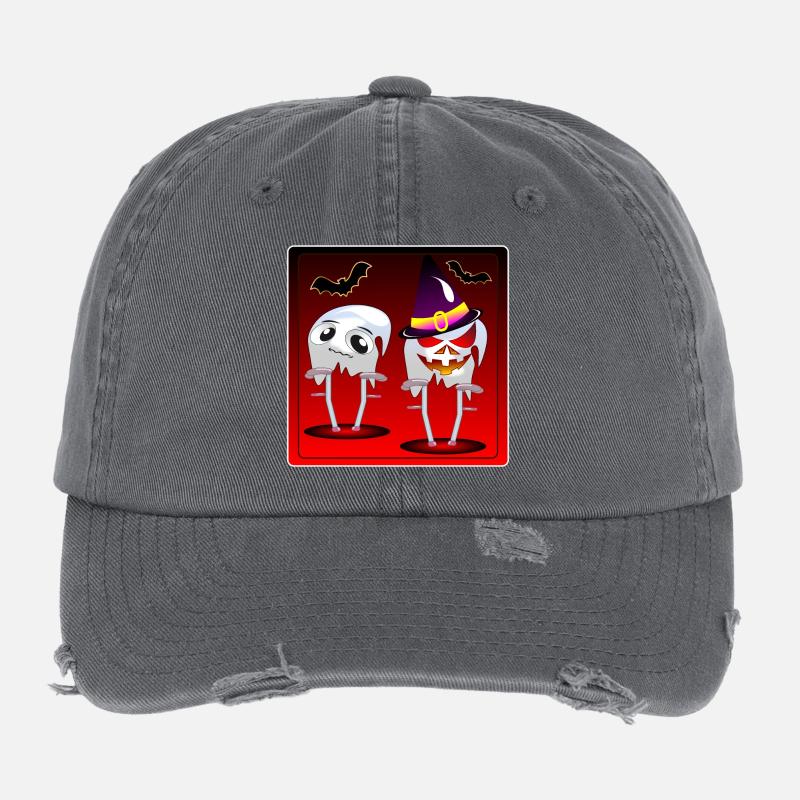 HALLOWEEN GHOSTS COSTUMES FOR COUPLES - CRUTCHES Flexfit Vintage Destroyed Cap