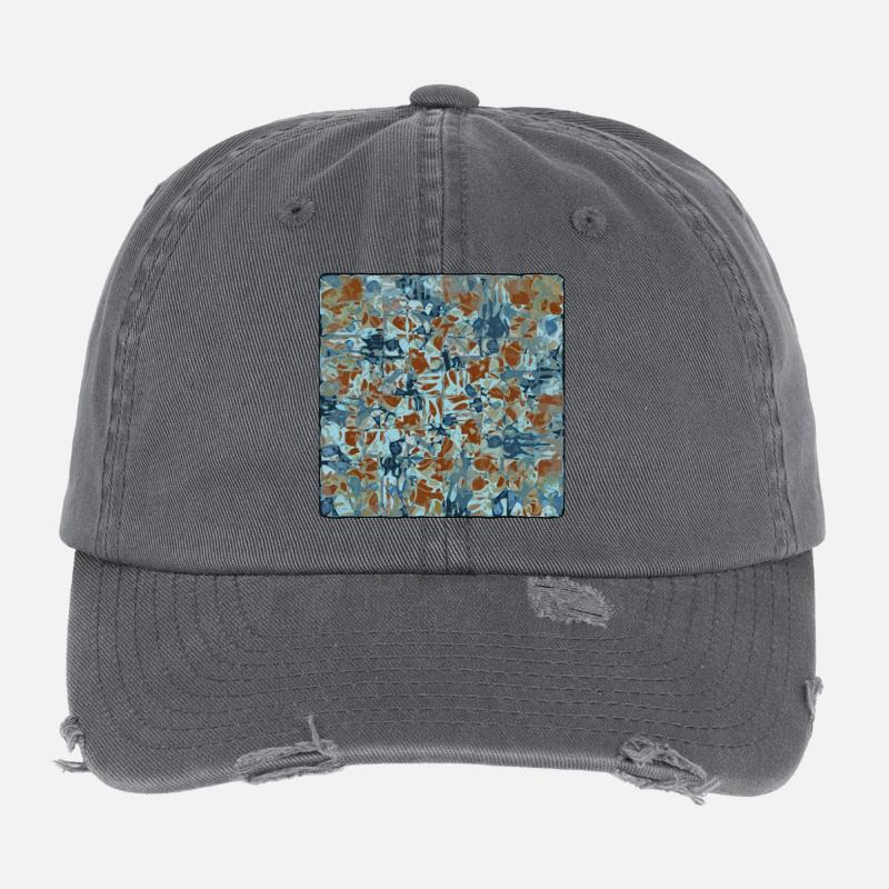 Abstraktes Camouflage Muster Flexfit Vintage Destroyed Cap