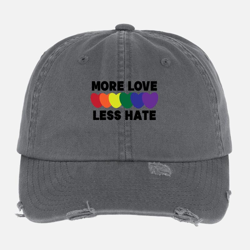 Homo Heart Lgbt Sexuality Statement Relationship Flexfit Vintage Destroyed Cap