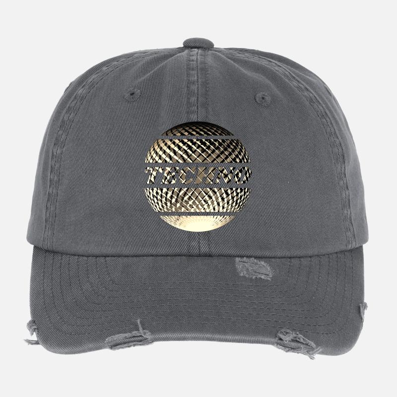 Boule techno disco or Casquette vintage effet usé Flexfit